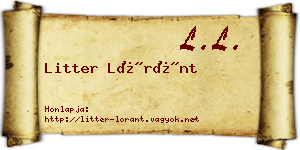 Litter Lóránt névjegykártya