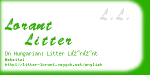 lorant litter business card